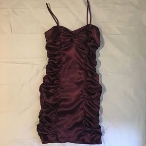 Burgundy dress stretch side rushing